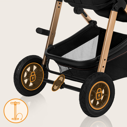 lionelo Amber 2 w 1 Black Silver — Wózek wielofunkcyjny